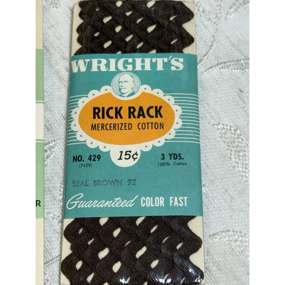 Vintage Nufashond & Wright's Rick Rack | Mercerized Cotton Trims | 15¢ Packaging